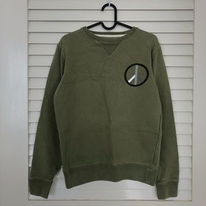 Saturdays NYC Military Green Peace Sweater